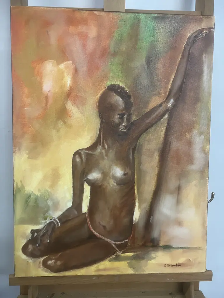 Kerry Brandon "Pondering" Oil On Canvas, Signed Lower Right. 61 x 46cm Image 1++