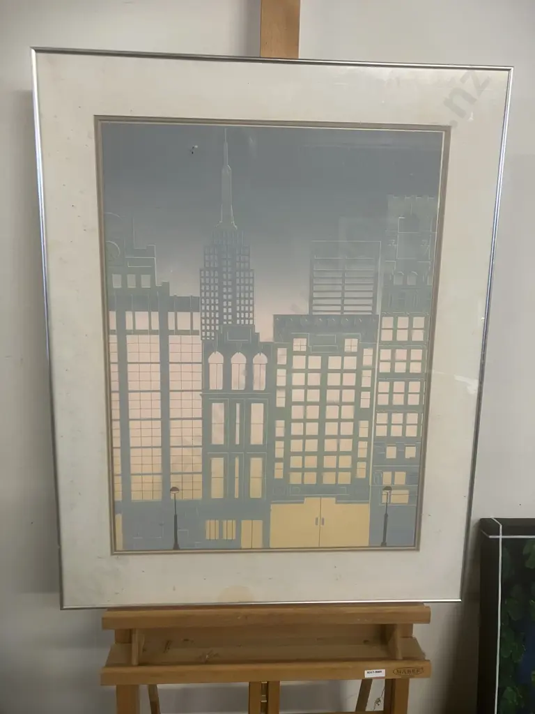Ariane Wyss Facades of New York City Art Print. Glazed & Matted Frame. 78 x 62cm Image 1++