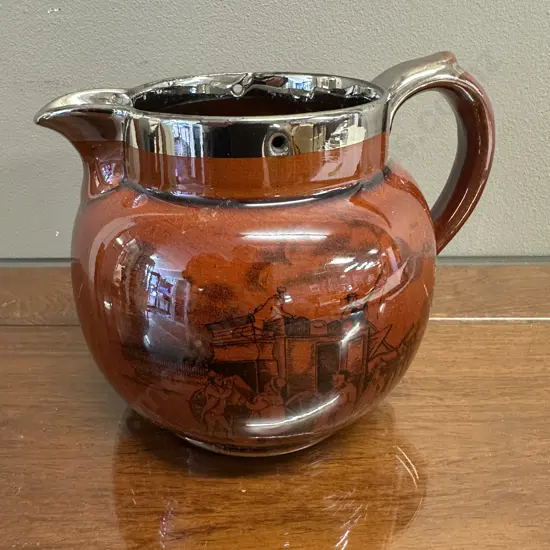 Vintage Athlo Ware Jug Sports & Pastime 'Mr Pickwick Arrives At Mugglton