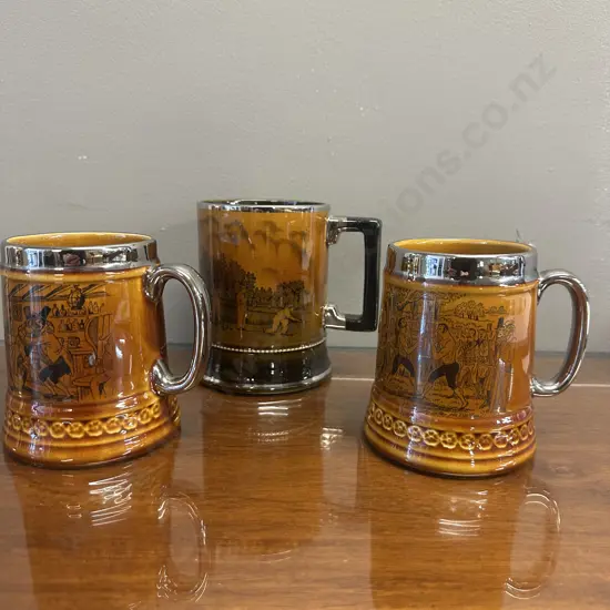 Selection Of Tankards Including Arthur Wood & Lord Nelson