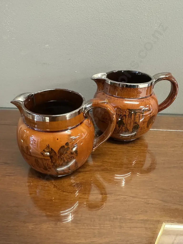 Vintage Athlo Ware Jug x2 Sons Of The Sea & Equestrian Image 1++