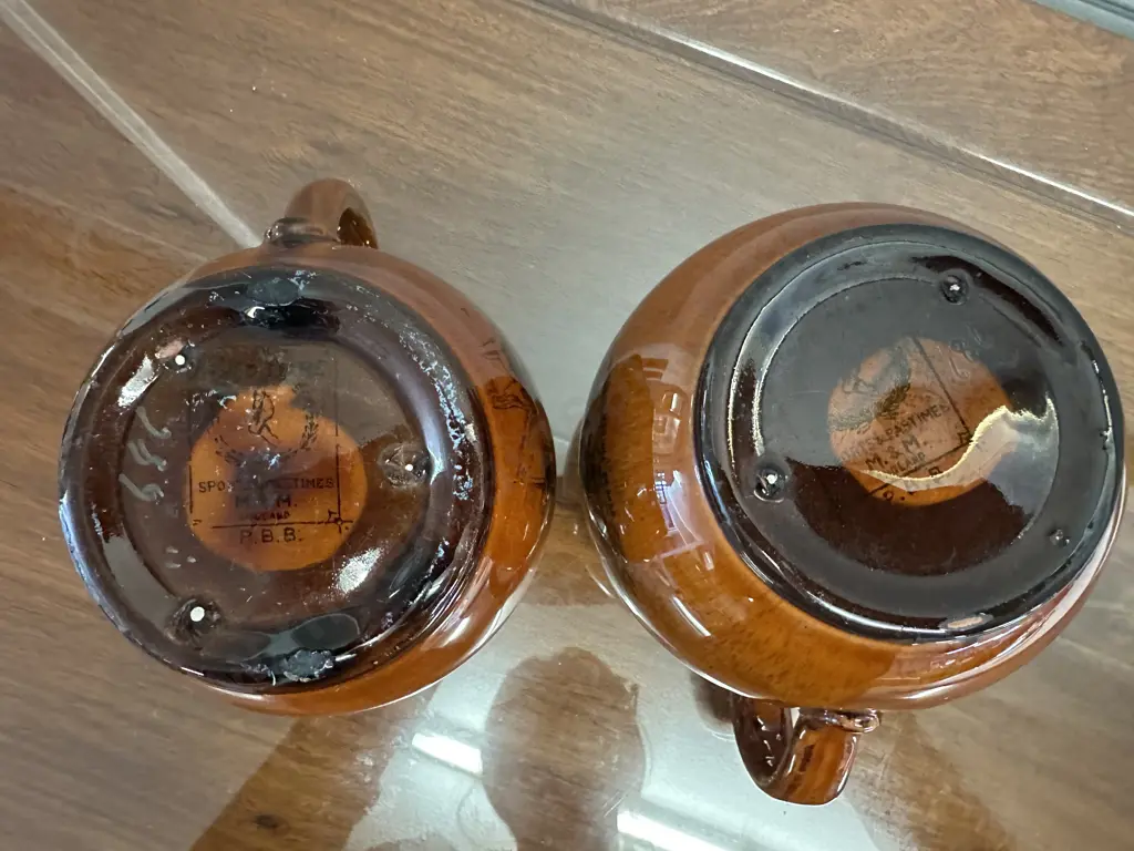 Vintage Athlo Ware Jug x2 Sons Of The Sea & Equestrian Image 1++