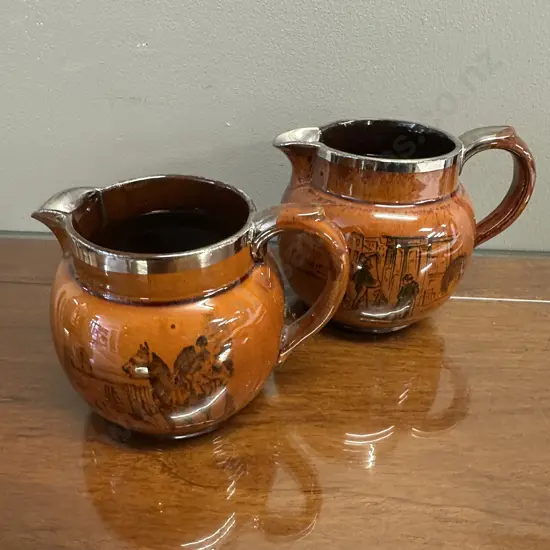 Vintage Athlo Ware Jug x2 Sons Of The Sea & Equestrian