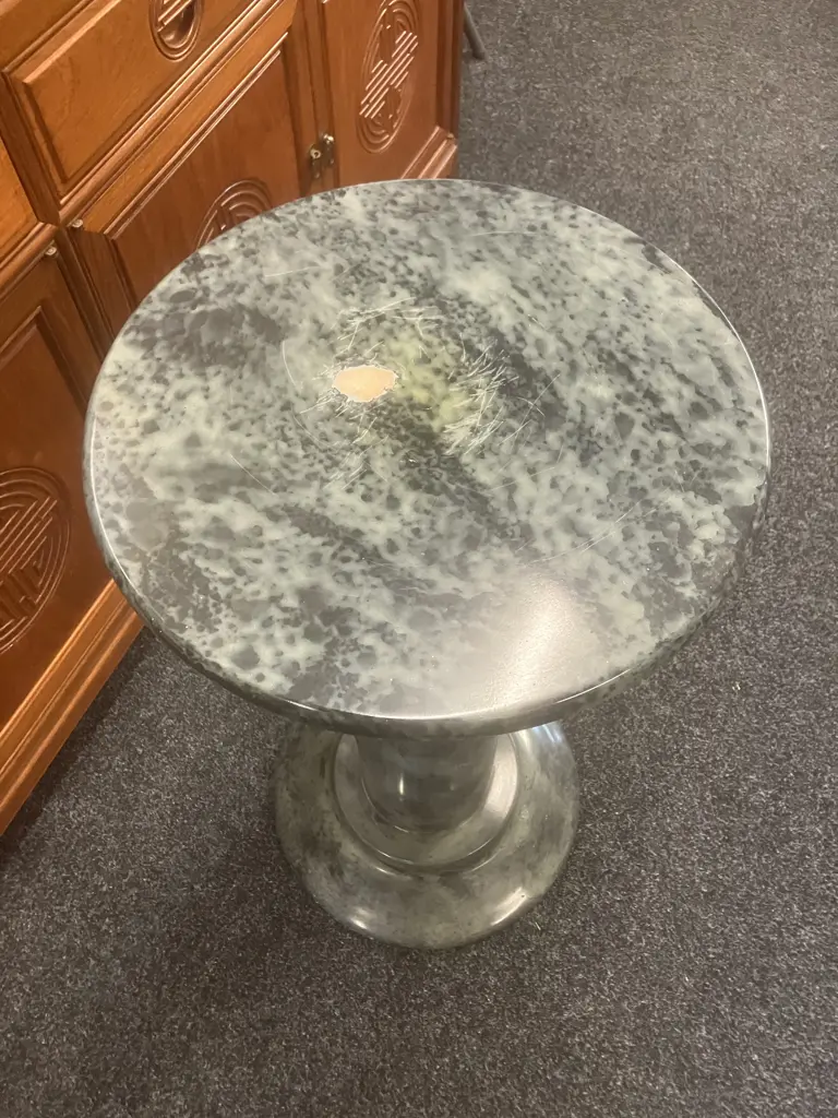 Round Marble Effect Plinth 78 x 40cm (Top Worn) Image 1++