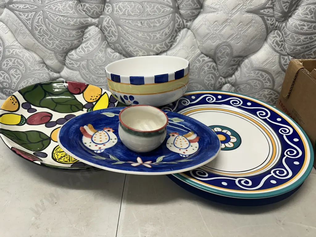 Selection Of Platters Including Glass, Chip n dip Etc Image 1++