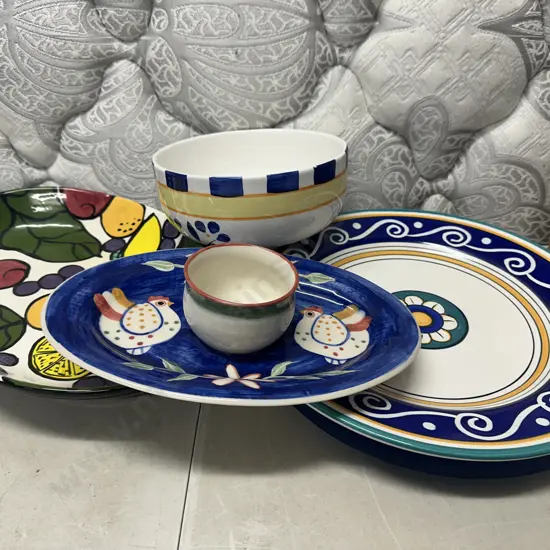 Selection Of Platters Including Glass, Chip n dip Etc
