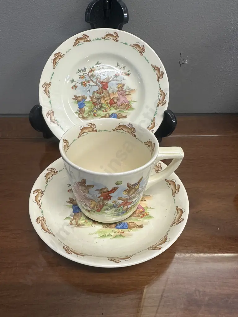 Vintage Royal Doulton Bunnykins Cup, Saucer & Plate Image 1++