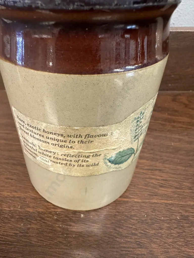 Vintage English Stoneware 'Finest Native Forest Honey' H11.5cm. Image 1++