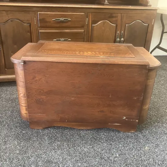 Mid-Century Art Deco Oak Blanket Bow With Inner Tray. H52 W91 D44cm