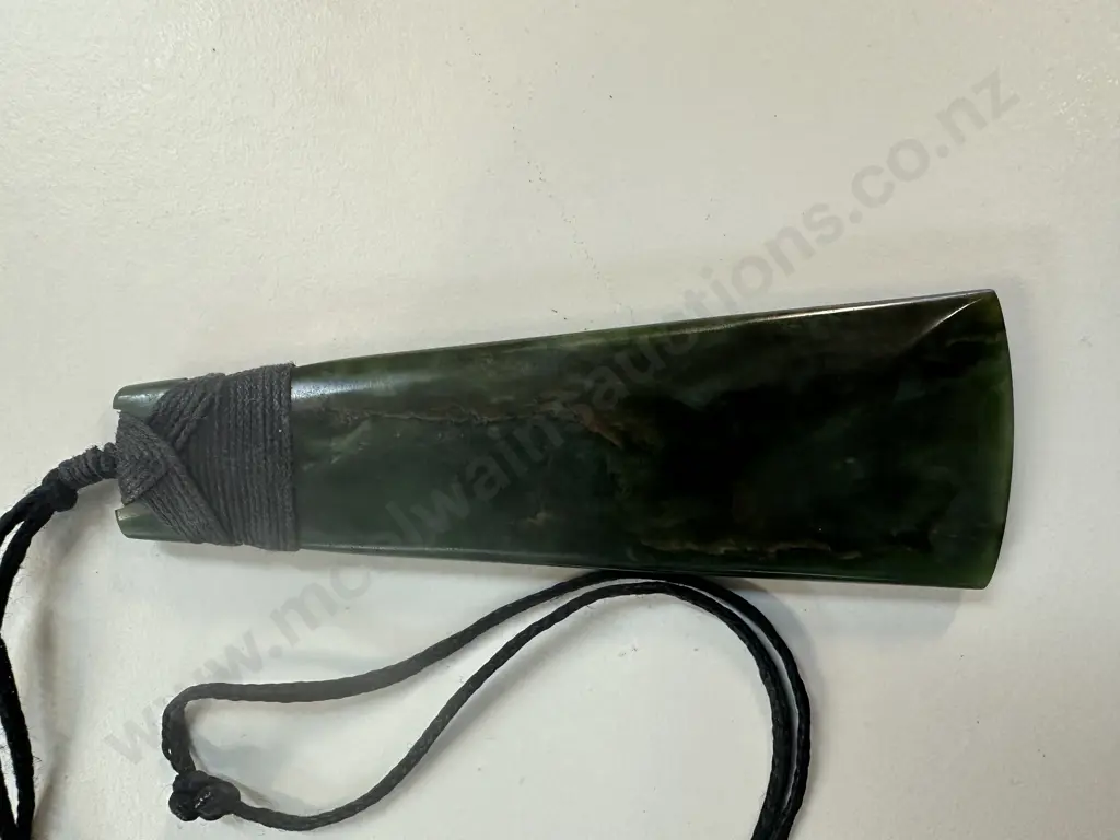Pounamu Pendant 12cm On Plaited Necklace  Image 1++