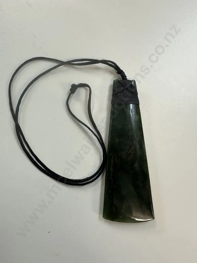 Pounamu Pendant 12cm On Plaited Necklace  Image 1++