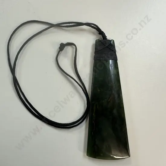 Pounamu Pendant 12cm On Plaited Necklace 
