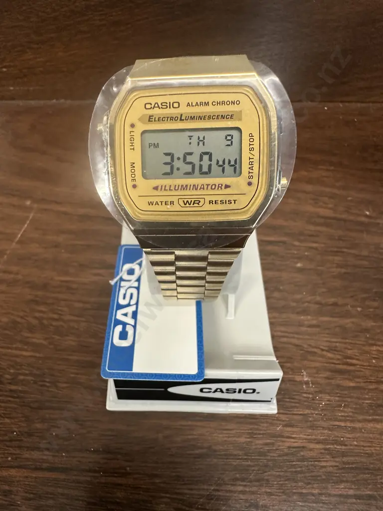 Casio Digital Gold Toned Watch In Case Image 1++
