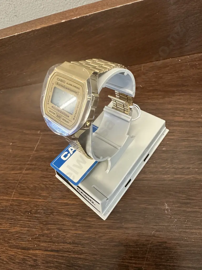 Casio Digital Gold Toned Watch In Case Image 1++