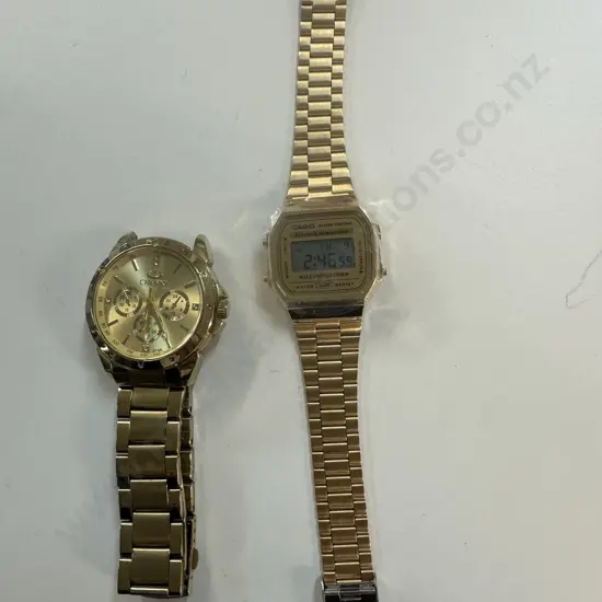 Casio Digital Gold Toned Watch & Gold Toned Chenxi Watch (af to strap)
