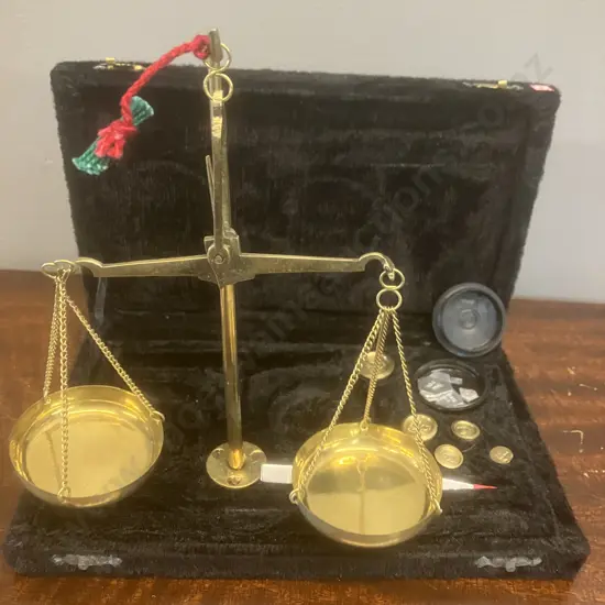 Portable Brass Scales In Case With Weights