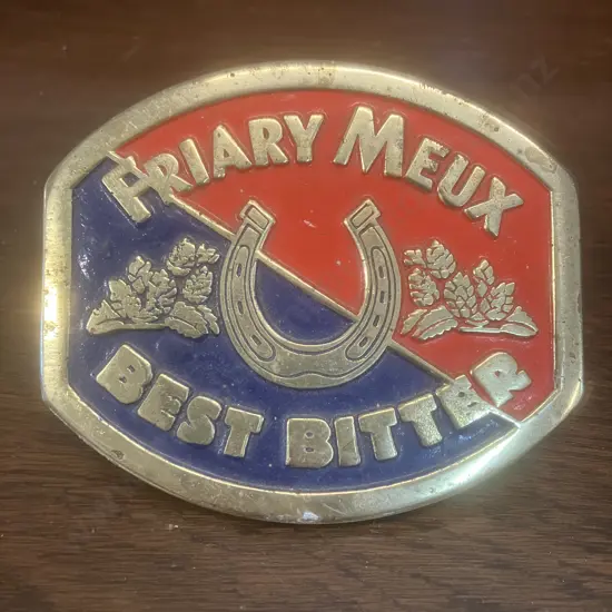 Vintage 'Friary Meux Best Bitter' Brass & Enamel Beer Tap Pump Clip Badge