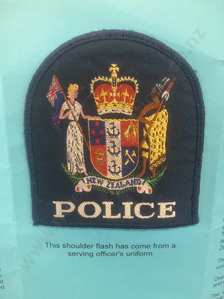 Rare New Zealand Police Shoulder Patch on a International Police Association (NZ Section) History Card Image 1++