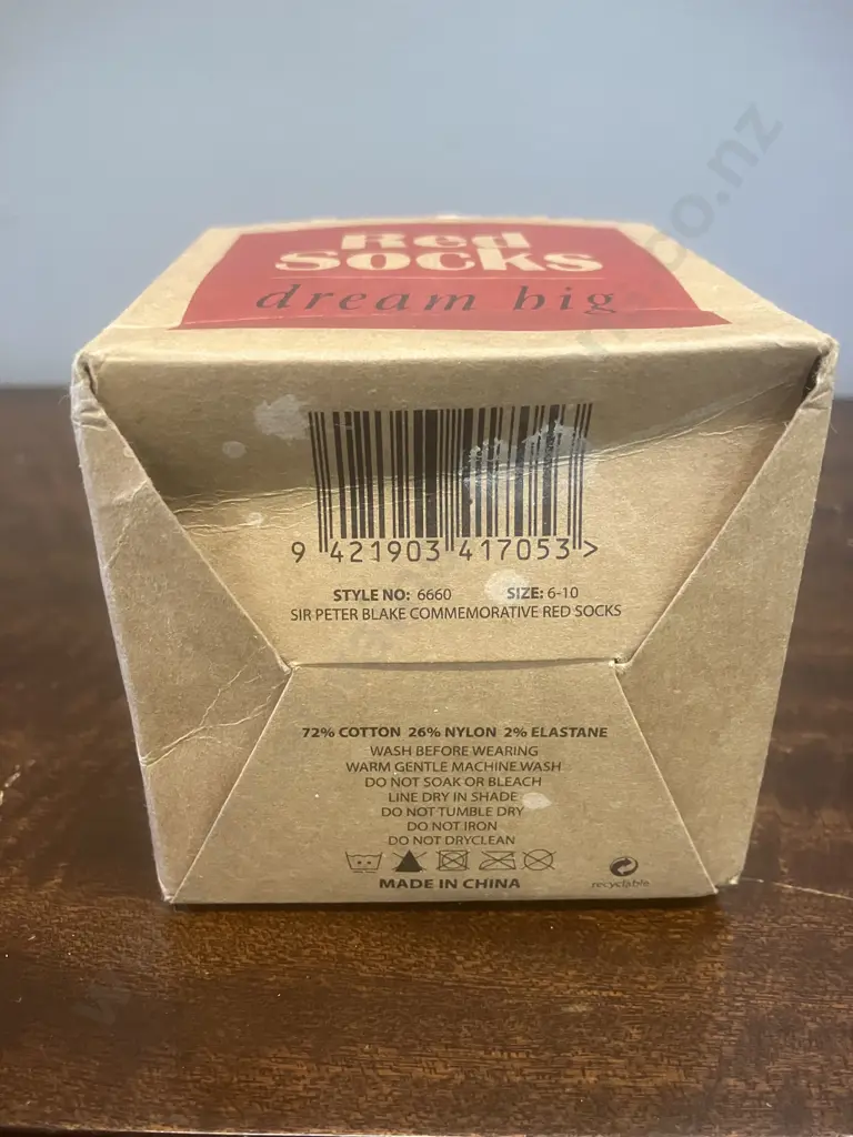 Rare Collectable Sir Peter Blake Commemorative Red Socks In Original Box - 2015 Image 1++