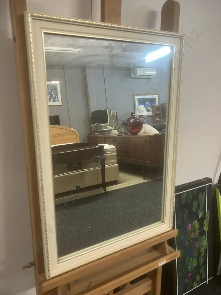 Vintage Wanganui Glass Co 'Dorothy' Wall Mirror 67 x 47cm With a 50 x 39cm Rimu Framed Wall Mirror Image 1++