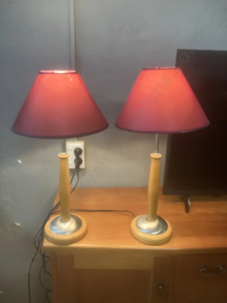Pair of 54cm Tall Table Lamps Image 1++