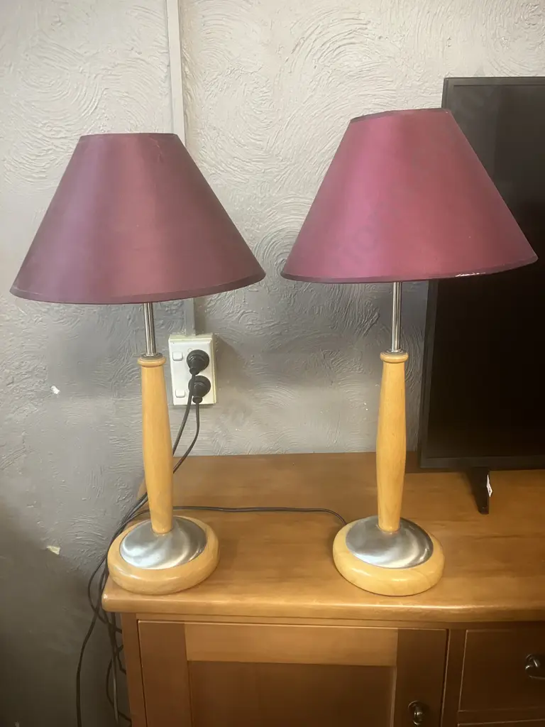 Pair of 54cm Tall Table Lamps Image 1++