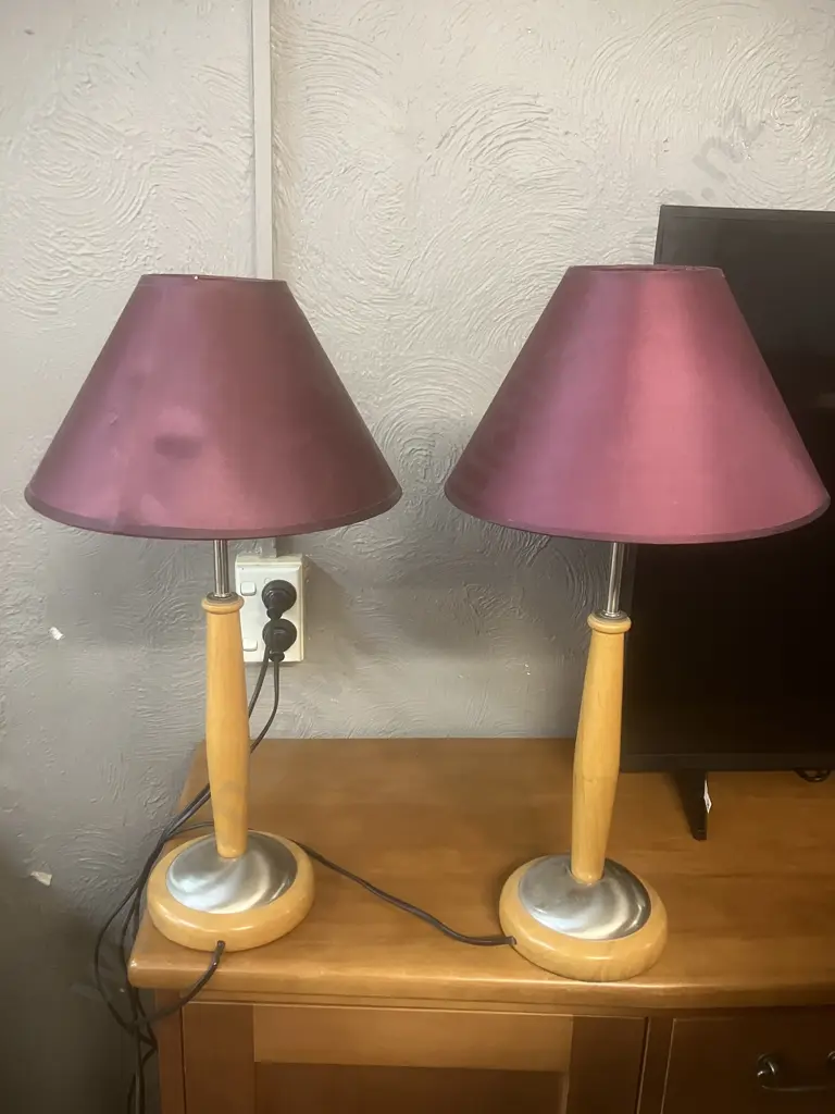 Pair of 54cm Tall Table Lamps Image 1++