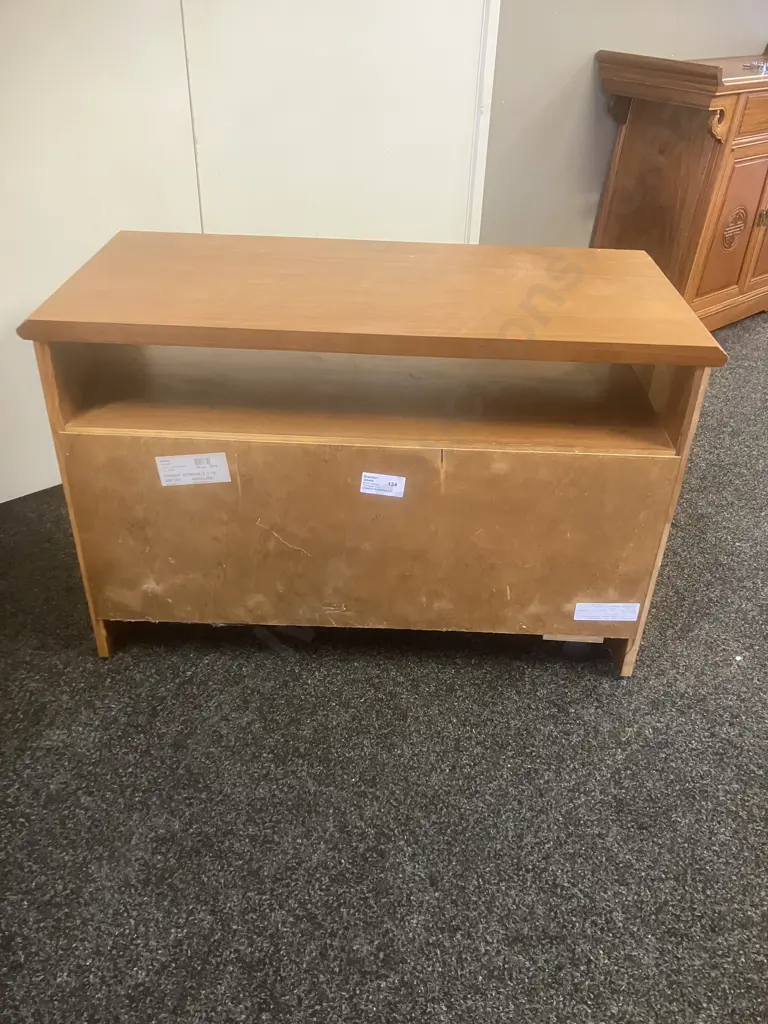Pine 2 Drawer TV Stand On Wheels Ex Big Save Furniture. H60 W94 D45cm Image 1++