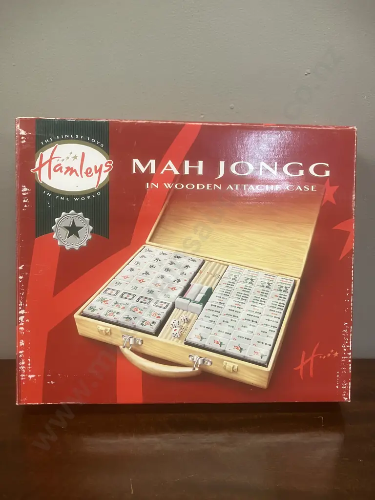 Hamleys Mah Jongg In Wooden Attache Case Image 1++