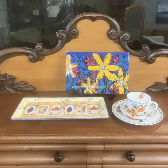 Maxwell Williams Orchard Fruits Pattern Trio, Tangled Flowers & Autumn Leaves Platters