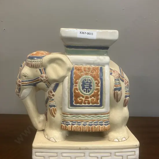 Ceramic Elephant Pedestal. H23cm