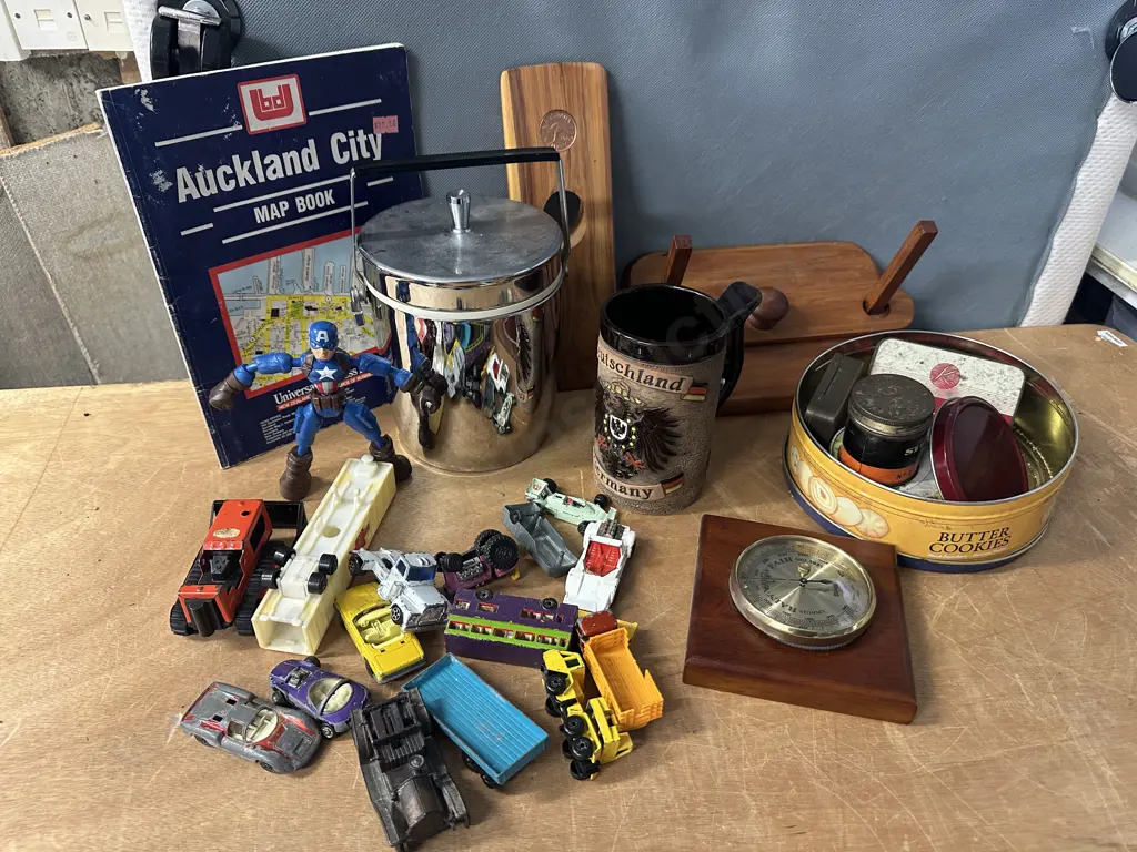 Selection Of Vintage Items Including Ice Bucket, German Beer Stein, Postage Stamps Etc Image 1++