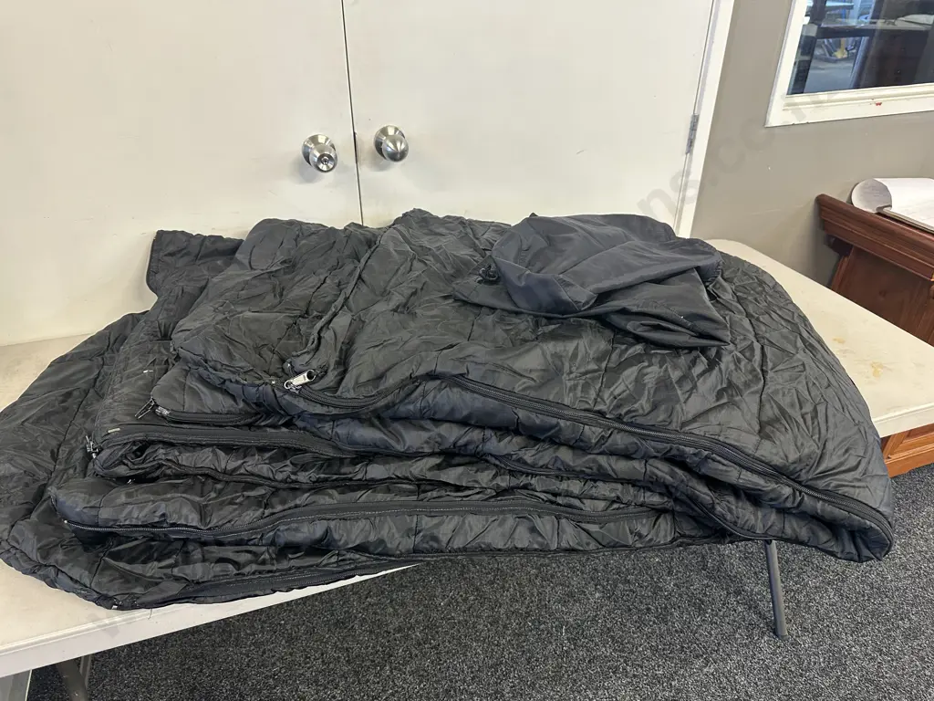 Pair Of Black Sleeping Bags With Cover Bags Image 1++