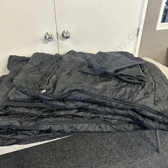 Pair Of Black Sleeping Bags With Cover Bags