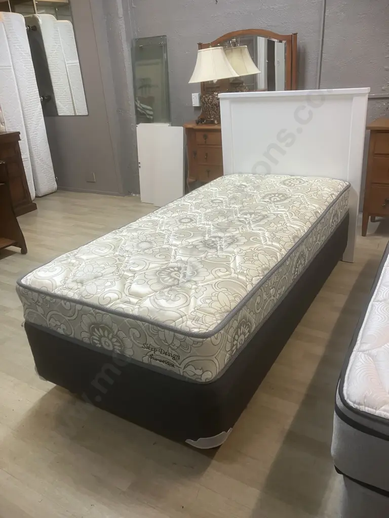 Slumberzone Sleep Design Single Bed With White Cosmo Headboard Image 1++