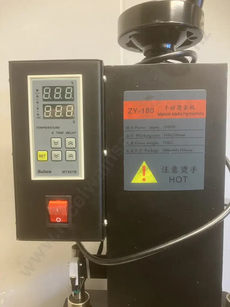 ZY-180 Manual Hot Gold Foil Stamp Thermal Embossing Press Machine for Leather Clothes Wood, 1500W Image 1++