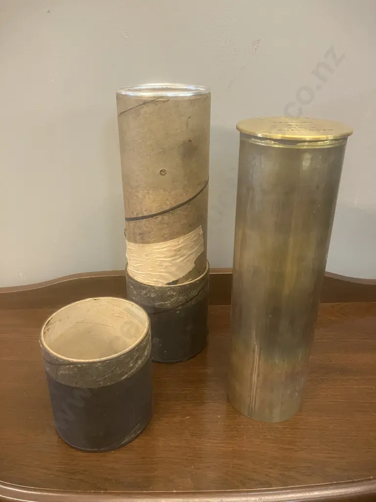105mm M14 Brass Cartridge Case (37 x 12cm) With Cardboard Storage Tube Image 1++