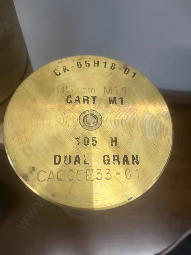 105mm M14 Brass Cartridge Case (37 x 12cm) With Cardboard Storage Tube Image 1++