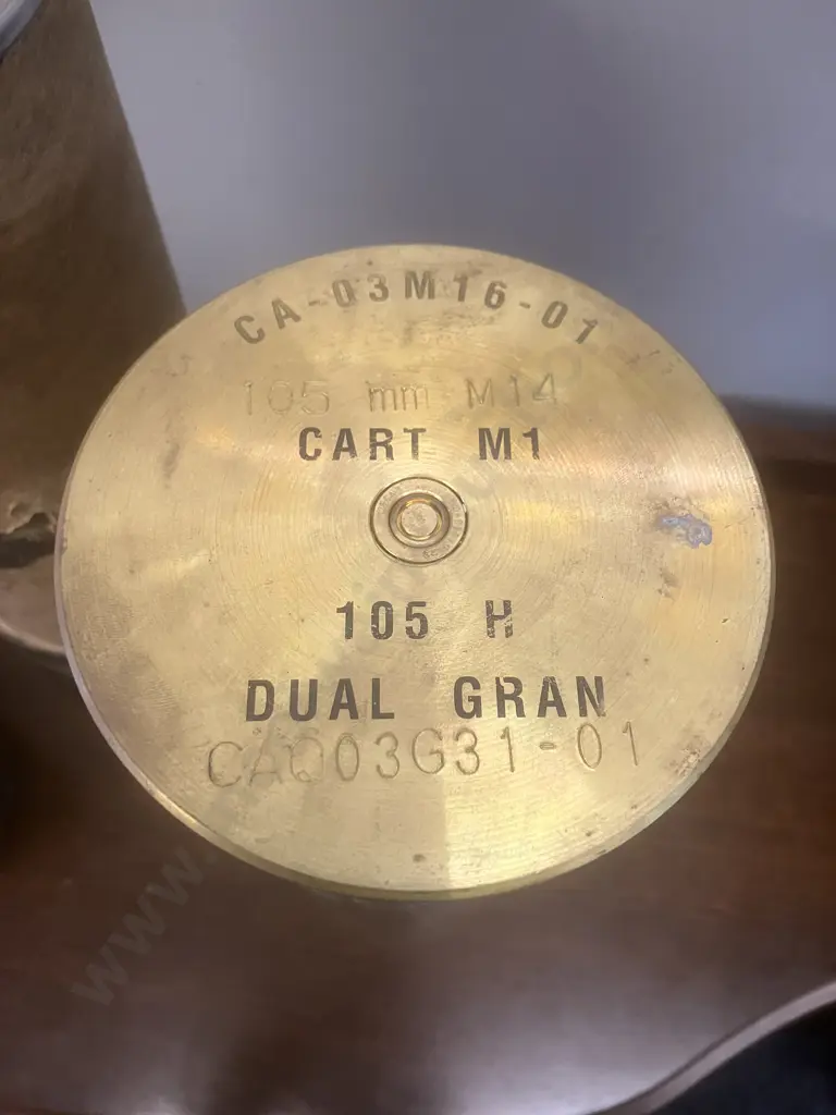 105mm M14 Brass Cartridge Case (37 x 12cm) With Cardboard Storage Tube Image 1++