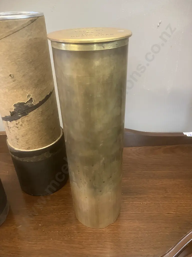 105mm M14 Brass Cartridge Case (37 x 12cm) With Cardboard Storage Tube Image 1++