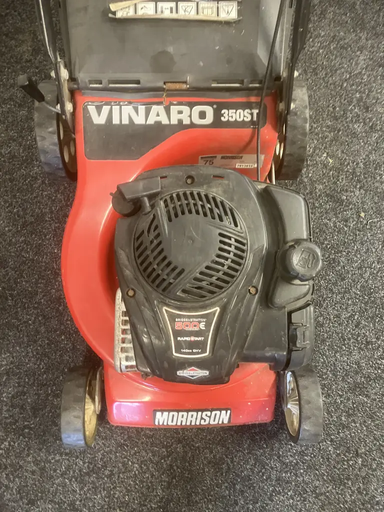 Morrison Vinaro 350ST Lawnmower With Catcher - B&S 500E Series RapidStart 140cc Image 1++