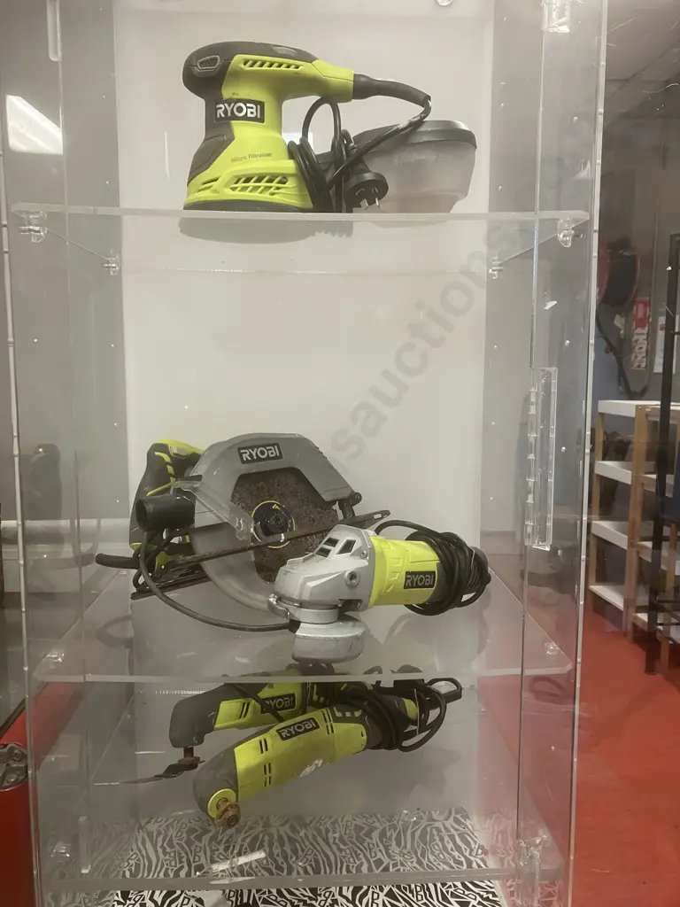 Ryobi Power Tools x 5 -1600W/185mm Circular Saw, 125mm/300W Orbital Sander, 200W Multi-Tools, 750W/100mm Angle Grinder Image 1++