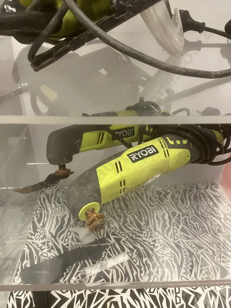 Ryobi Power Tools x 5 -1600W/185mm Circular Saw, 125mm/300W Orbital Sander, 200W Multi-Tools, 750W/100mm Angle Grinder Image 1++