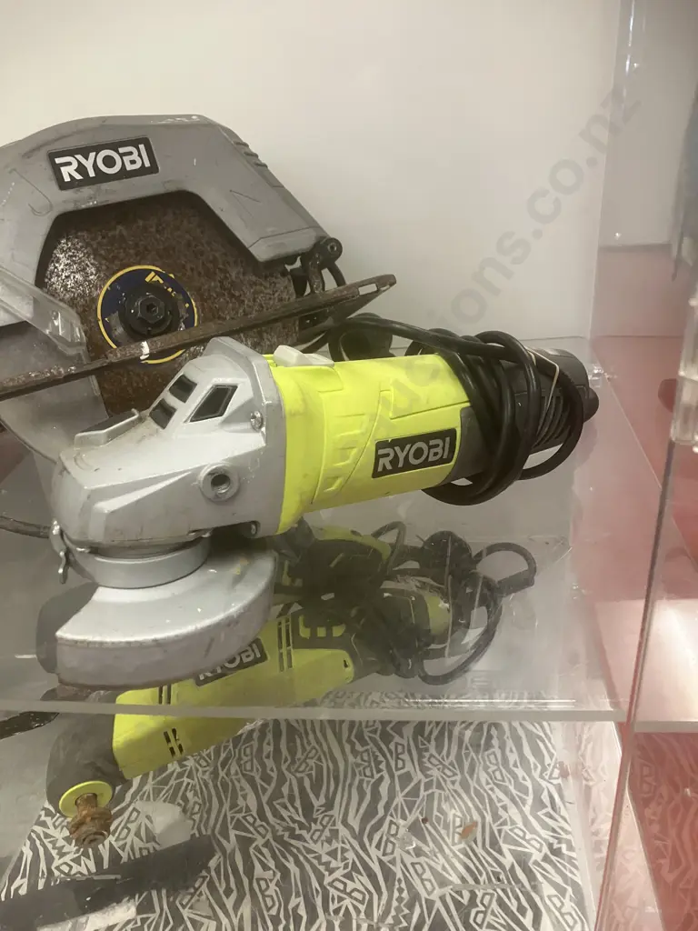 Ryobi Power Tools x 5 -1600W/185mm Circular Saw, 125mm/300W Orbital Sander, 200W Multi-Tools, 750W/100mm Angle Grinder Image 1++