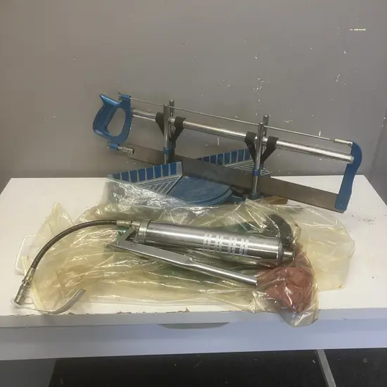 GS Mitre Saw & Stand. Grease Gun