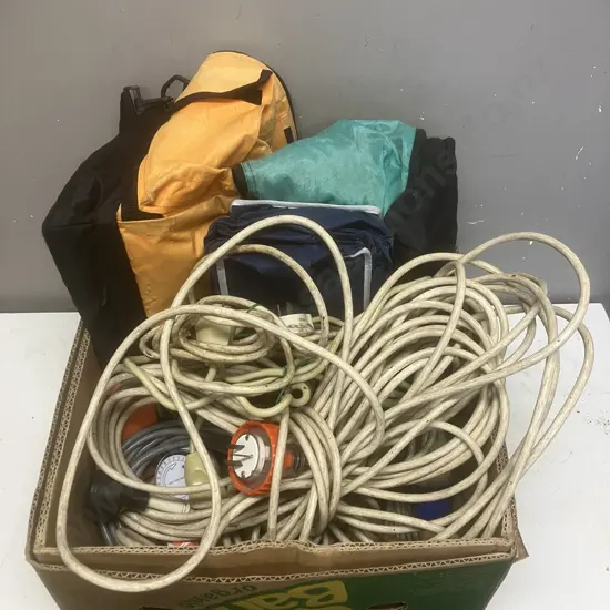 Box Lot - Leads, Plugs, Chiller Bags