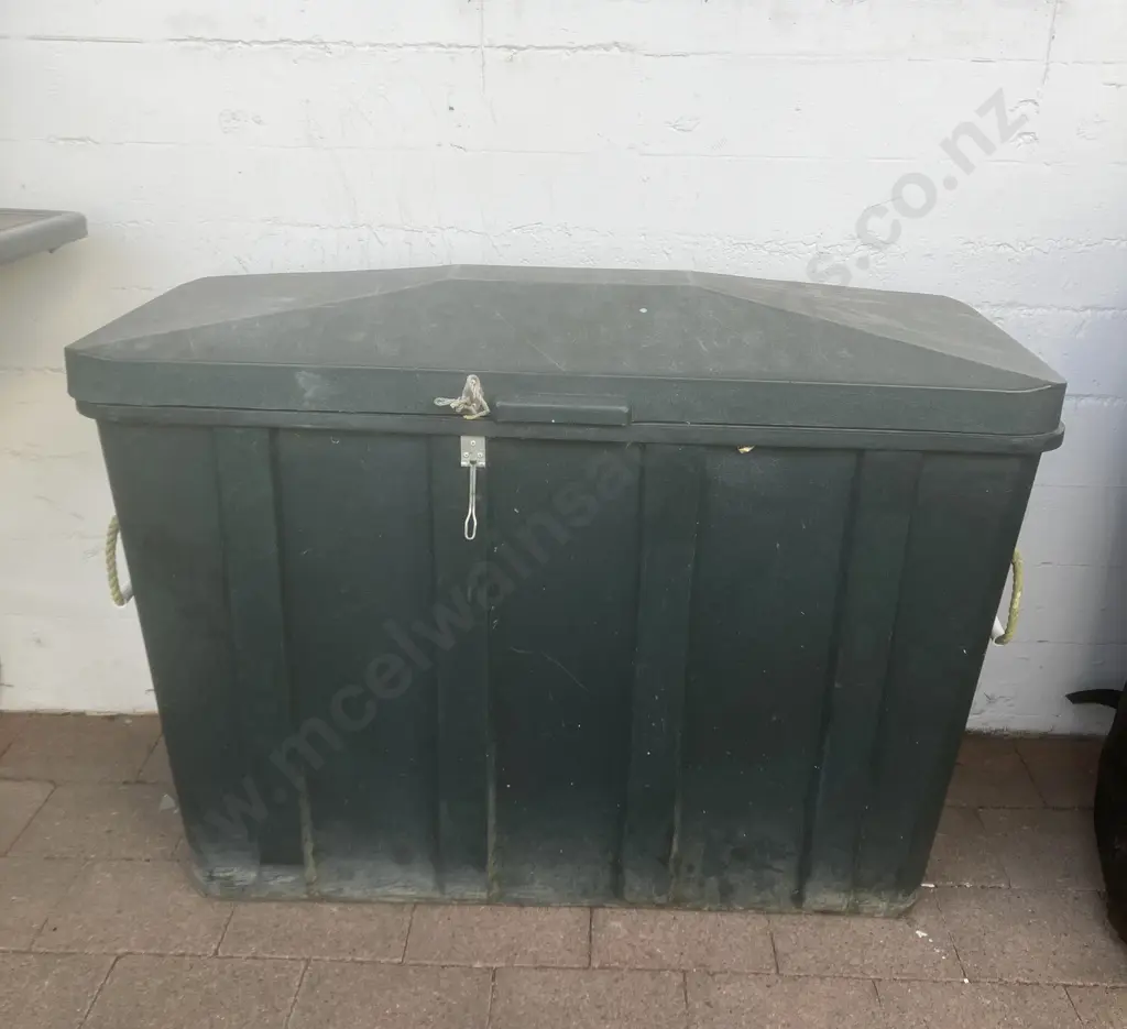 Outdoor Storage Box With Hinged Lid. H80 W110 D57cm Image 1++