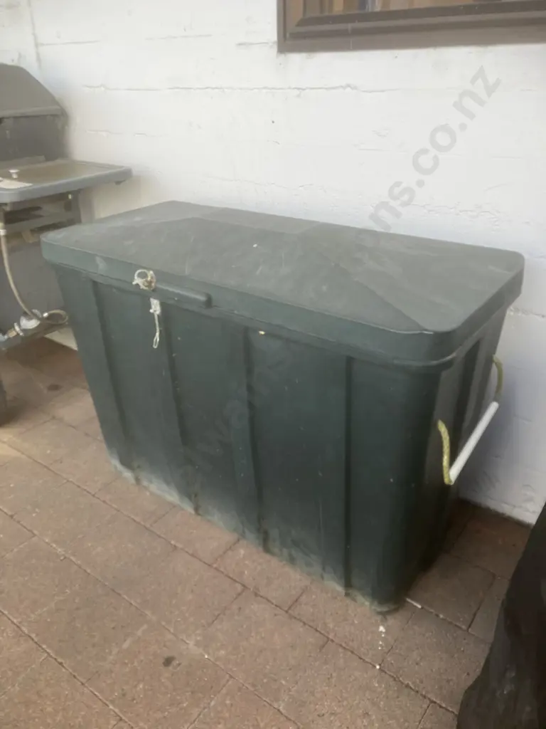Outdoor Storage Box With Hinged Lid. H80 W110 D57cm Image 1++