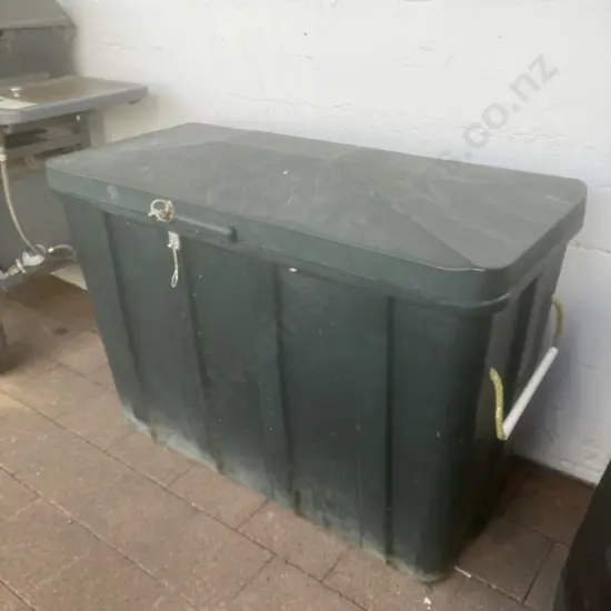 Outdoor Storage Box With Hinged Lid. H80 W110 D57cm