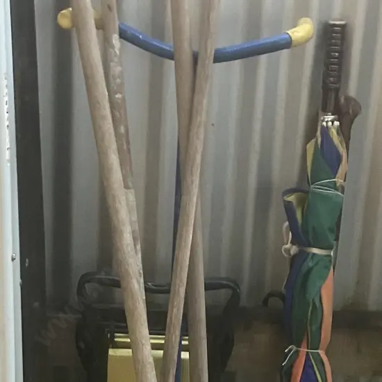 Garden Tools, Rakes, Umbrella, Kneeler Etc